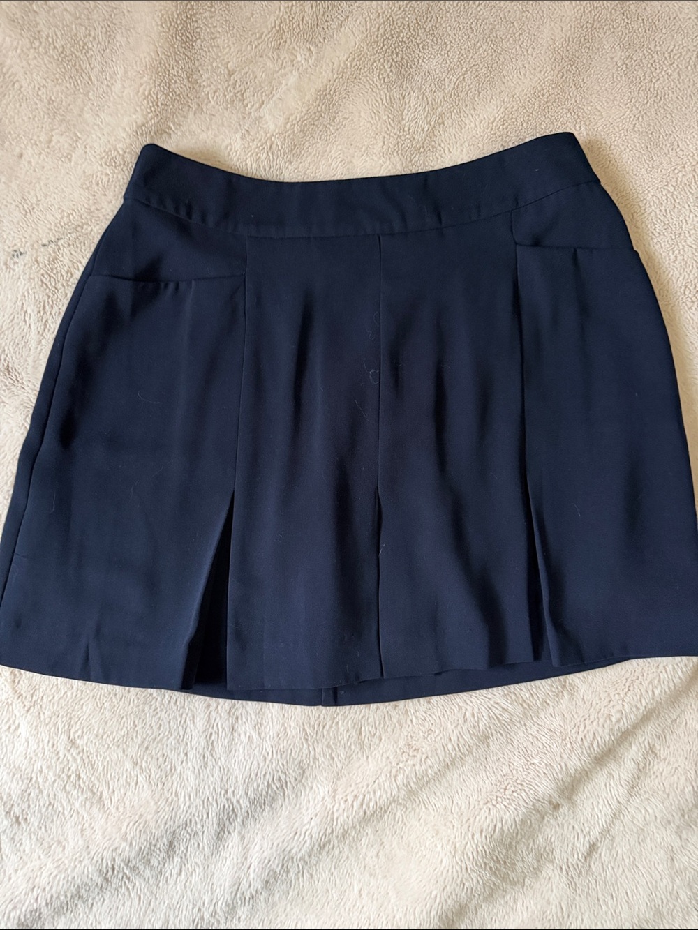 TEHAMA Navy Pleated Mini Skirt